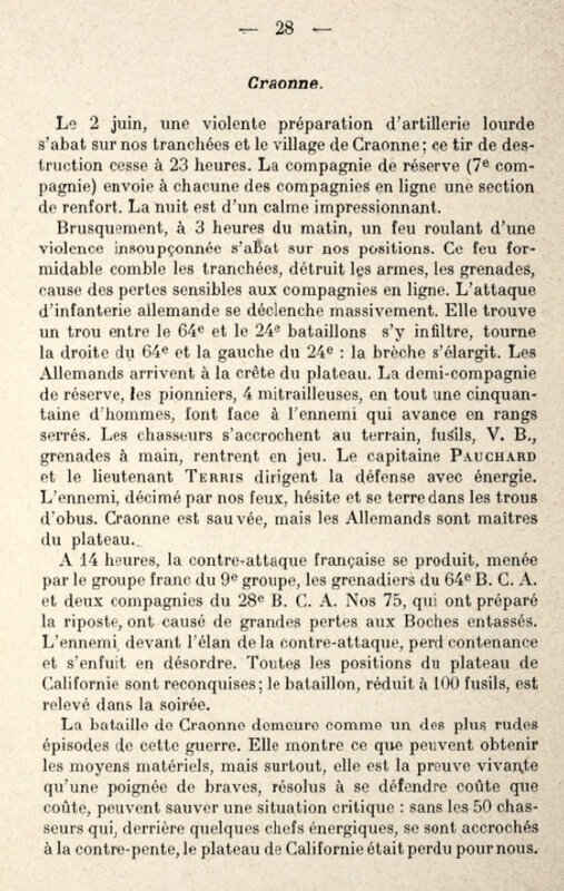 Historique 64e btn Chasseurs, 2 et 3 juin 1917