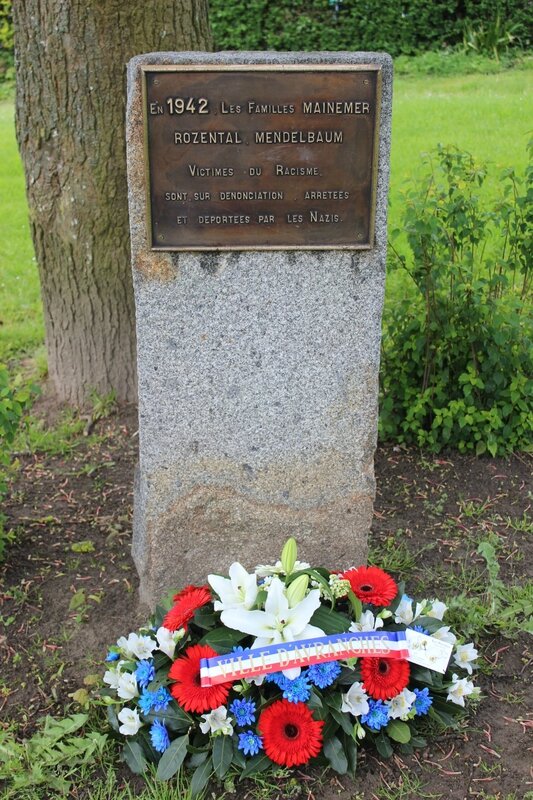 journée de souvenir des victimes de la déportation Avranches 2014 stèle Mainemer, Rozental Mendelbaum