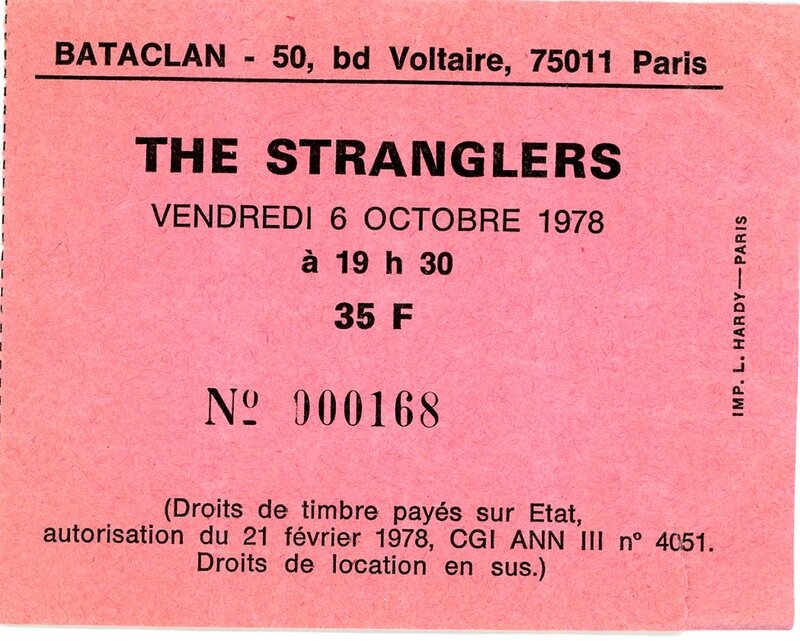 1978 10 The Stranglers Bataclan Billet