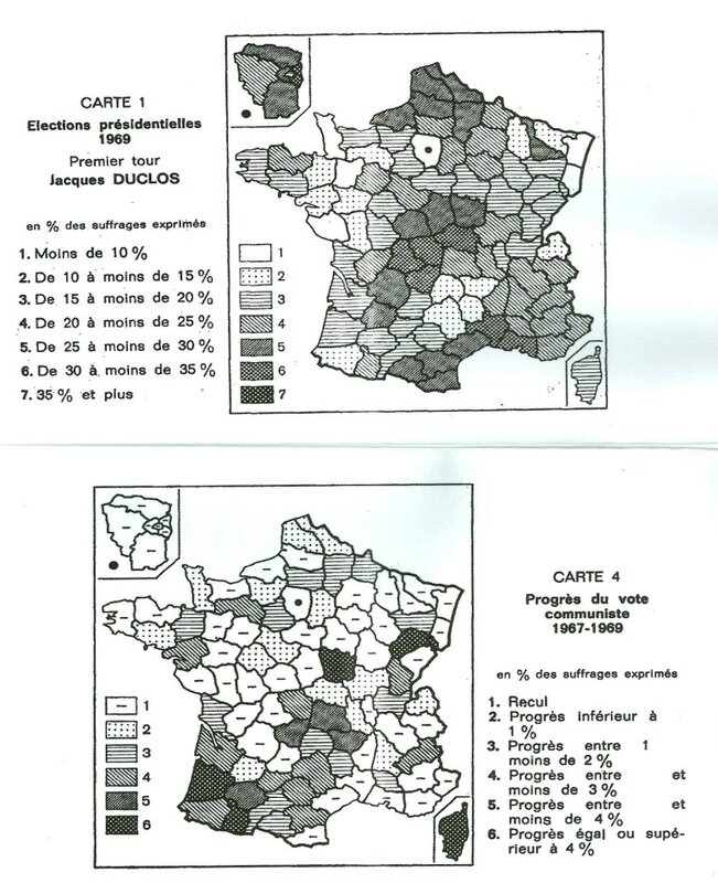 cartes vote PCF 1969