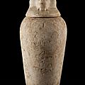 <b>Canopic</b> <b>jar</b> representing Hapy, Egypt, Late Period, XXVIth - XXXIst Dynasty, 664 - 332 B.C.