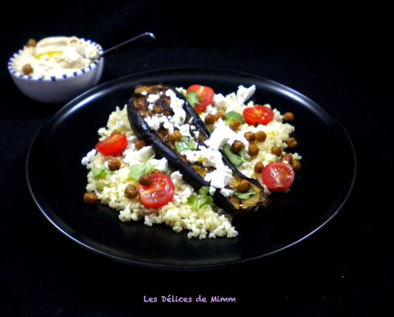 Aubergine feta et boulgour