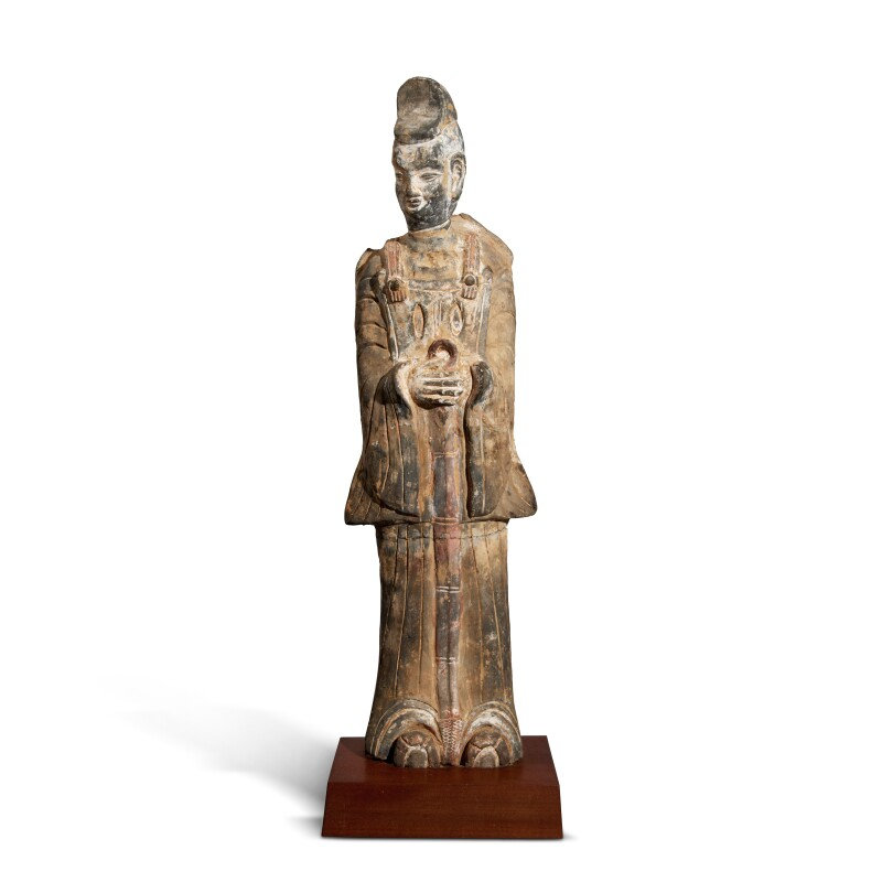 A painted pottery figure of an official, Northern Wei dynasty
