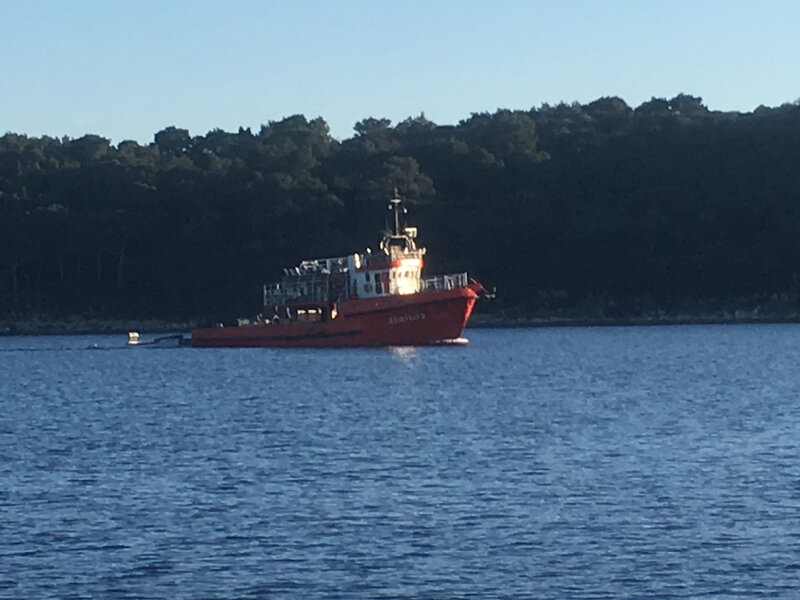 Senneur dans le lagon de Mali Losinj, dimanche 15 mars 2020