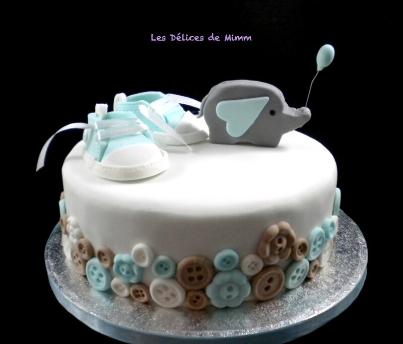 Un sponge cake pour diabétique pour ce baby shower cake4