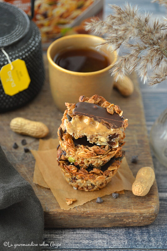 granola cups vegan cacahuète chocolat petit déjeuner muesli (1)