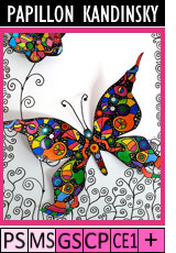 432- FLEURS PRINTEMPS- Papillon Kandinsky