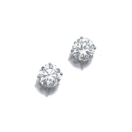 Pair of diamond ear studs, Graff