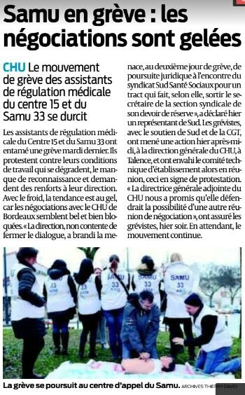 2017 01 17 SO Samu en grève les négociations gelées