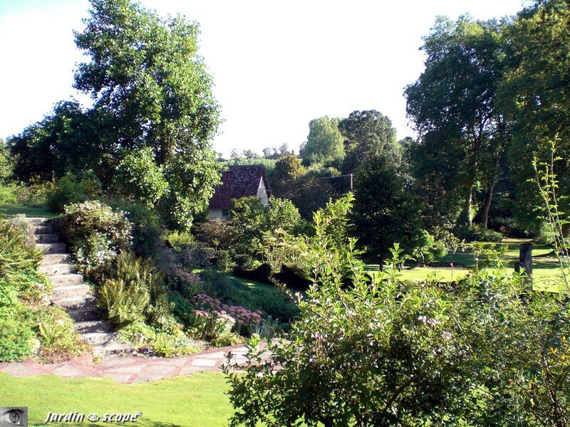 Parc à l'anglaise composé d'arbres et arbustes en formes libres