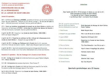 Programme St-Émilion 2008