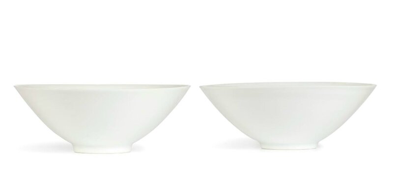 A pair of anhua-decorated white-glazed winecups, Qing dynasty, Kangxi period