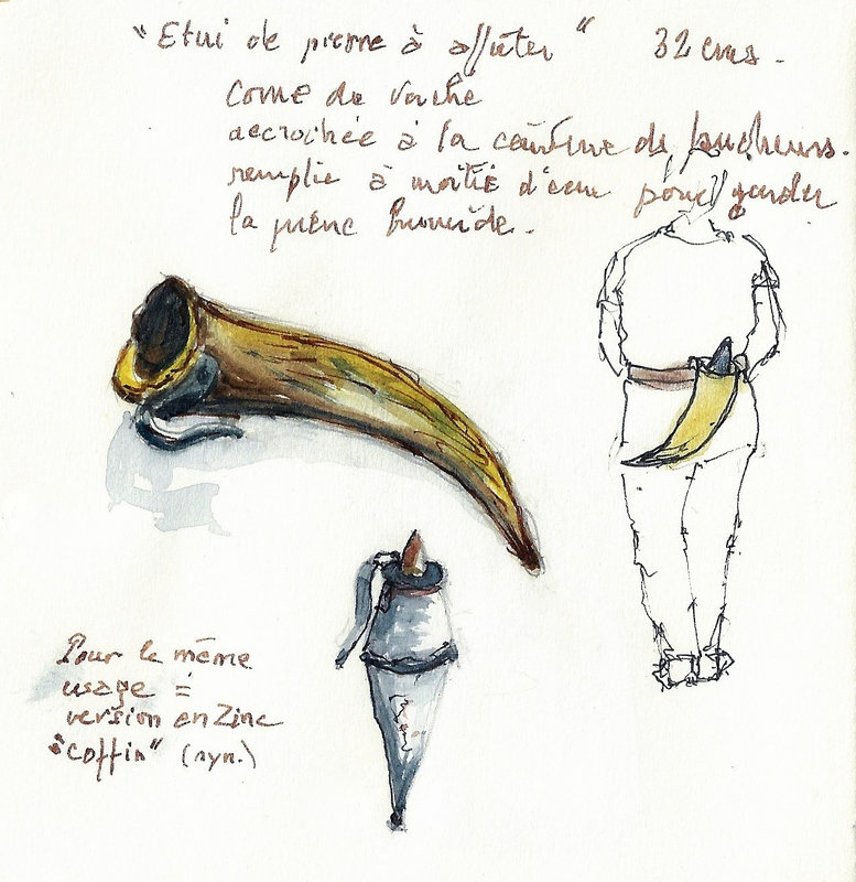 Outils étuis de pierre à aiguiser