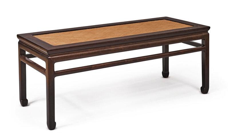 A 'zitan' waisted corner-leg bench, chundeng, Qing dynasty, 18th-19th century