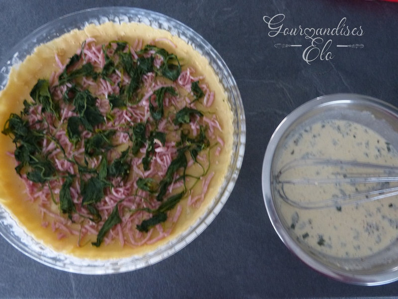 Quiche à la moutarde jambon fumé et fanes de radis (4)