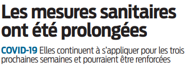 2020 10 24 SO Les mesures sanitaires ont été prolongées