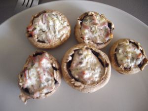 Version légère d’été recettes Petits champignons farcis ail et fines herbes