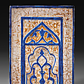 Important <b>carreau</b> de <b>revêtement</b>, Iran, Milieu du XVe siècle, Époque Timouride