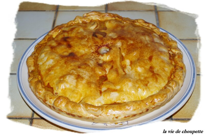 tourte au poulet champignons et lardons-15