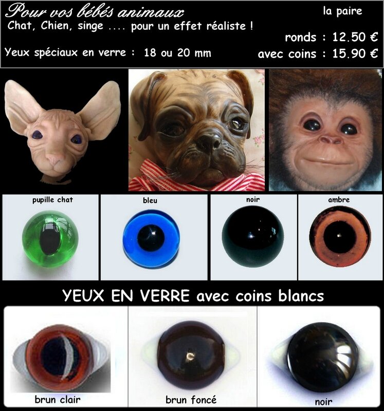 yeux verre animaux