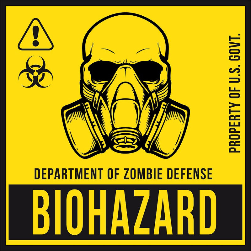 label zombie biohazard sample blood radioactive danger caution project virus danger 2