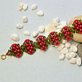 Noël <b>Bracelet</b> avec des <b>perles</b> de verre et des <b>perles</b> de rocaille