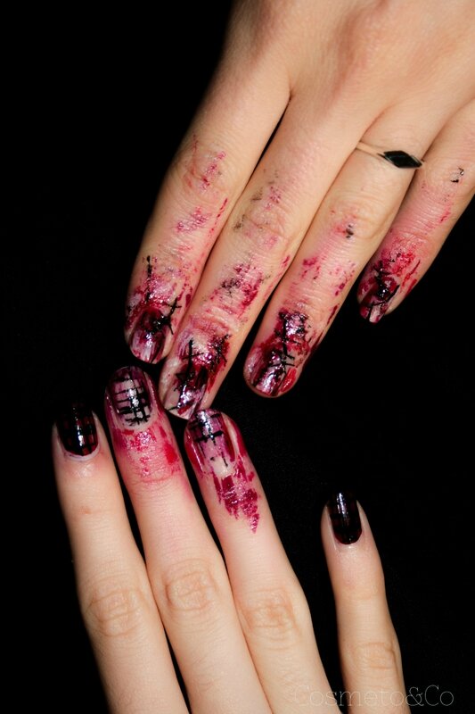 nail art halloween zombie-9