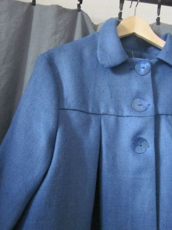 manteau d'été bicolore en lin bleu france et noir (13)