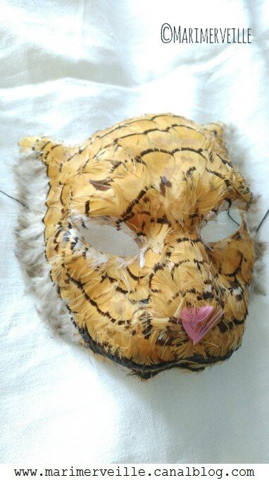 masque tigre à plumes Marimerveille