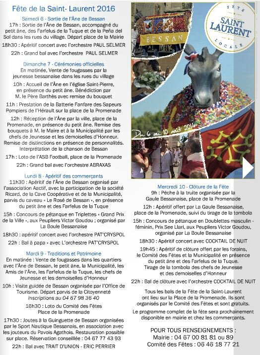prog de la fête 2016