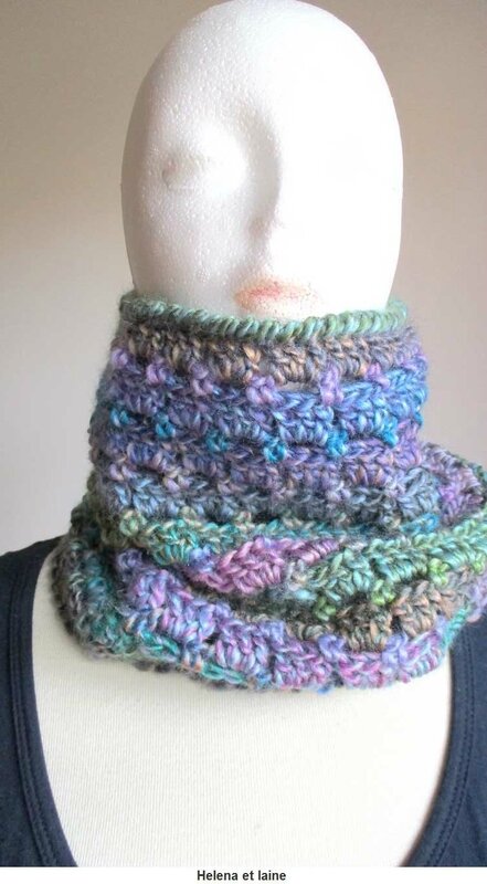 Snood multicolor mauve-vert3