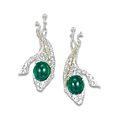 A charming pair of emerald, diamond and coloured diamond 'snow peas' ear pendants, by <b>Cindy</b> <b>Chao</b>