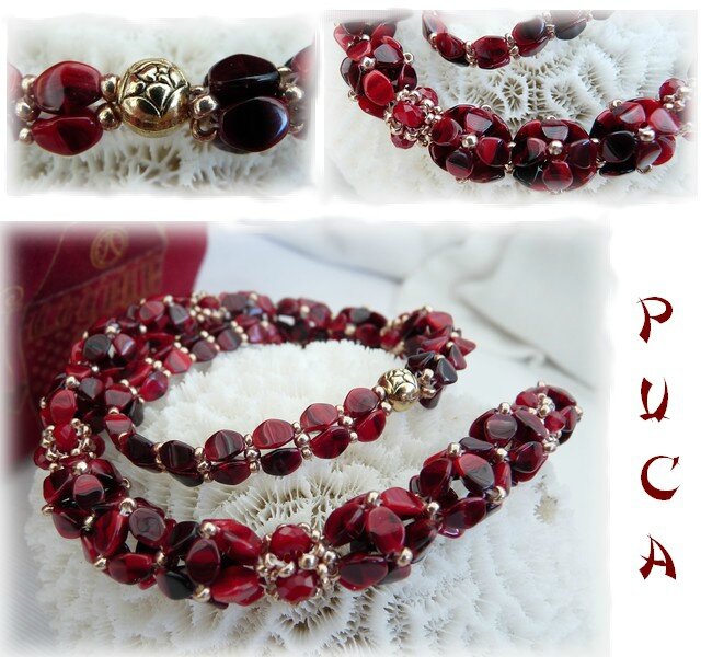 Collier fleur red
