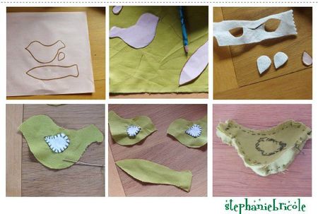 tuto couture oiseau, diy bird pattern, idée de déco avec des oiseaux