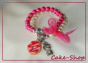 bracelets nacrés donut's-Geisha rose crème2
