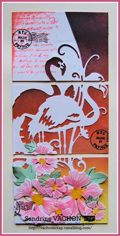 Sandrine VACHON ATC flamant rose (1)