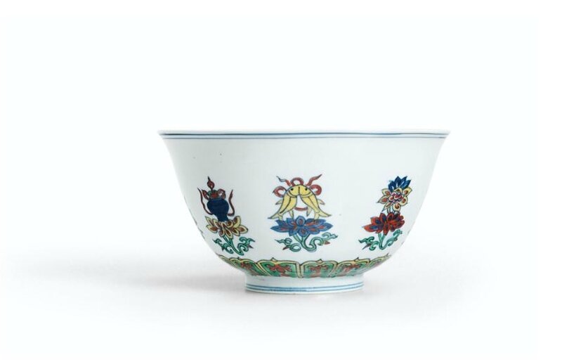 A rare doucai 'Bajixiang' bowl, Mark and period of Wanli (1573-1620)