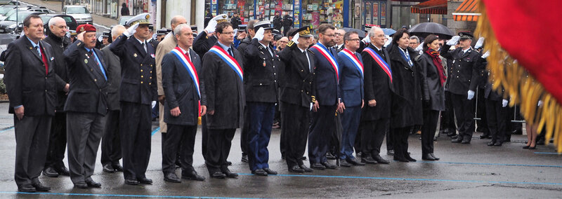 cérémonie-hommage-Avranches-Arnaud Beltrame-mars-2018-officiels -député-Bertrand Sorre-Grégory Galbadon-LREM-Philippe Gosselin-Préfet de la Manche-Jean-Marc Sabathé-David Nicolas