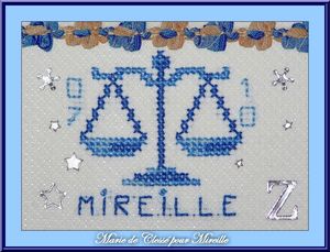 Echange ATC Chez Miou Lettre Z Zodiaque Marie de Clessé pour Mireille