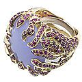 Michael Kanners. One Of A Kind <b>Lavender</b> <b>Jade</b> and Burmese Ruby Ring, Italy