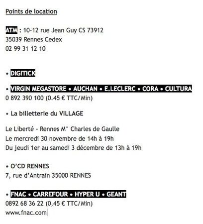 Rencontres Trans Musicales 2011 point de vente