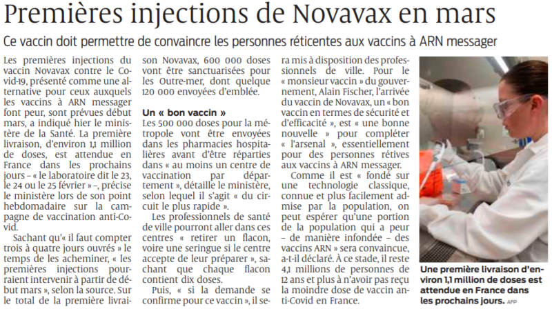 2022 02 23 SO Premières injections de Novavax en mars