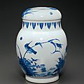 A blue <b>and</b> white ovoid jar <b>and</b> cover, Shunzhi period, circa 1640-1650
