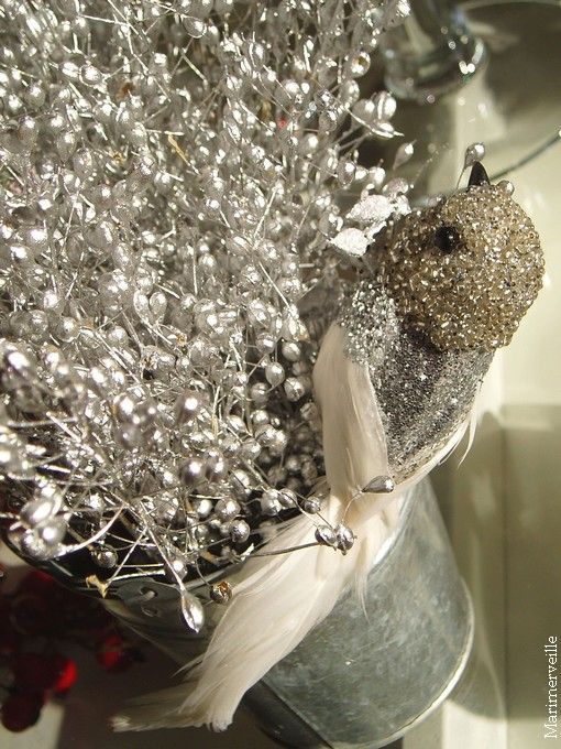 Décor oiseau d'argent