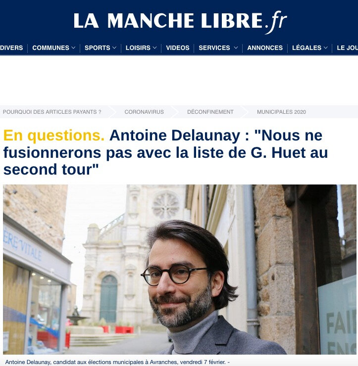 Antoine Delaunay_La Manche Politique_Avranches_élections_campagne_ municipales_2020_refus_fusion_2020