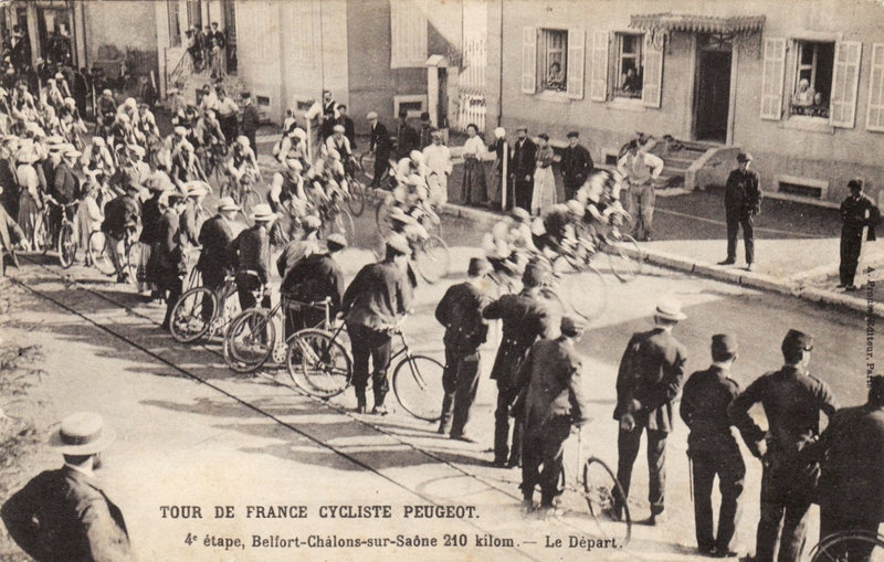 1910 08 14 Danjoutin CPA Tour France Indépendants 4e étape Départ XX