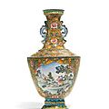 A Painted Enamel '<b>European</b> <b>Subject</b>' Vase, Qianlong Seal Mark and Period 