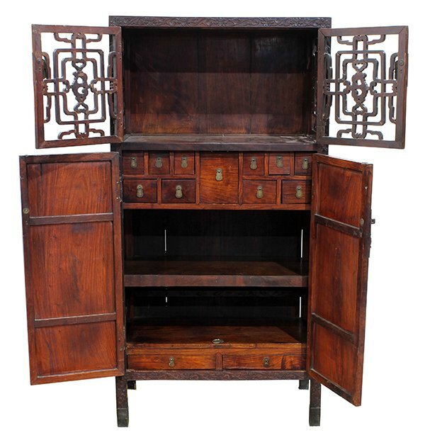 Chinese Stone Overlay Cabinet, Qing dynasty 3