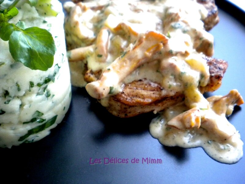 Côte de veau aux girolles et purée au cresson 4