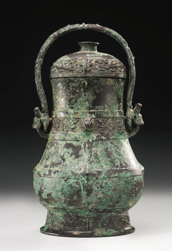 An archaic bronze vessel and cover, You, Western Zhou Dynasty, 11th-10th century BC